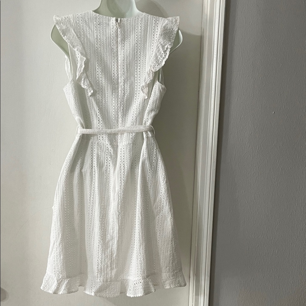 Bar III White Eyelet Ruffle Mini Dress - Picture 7 of 12